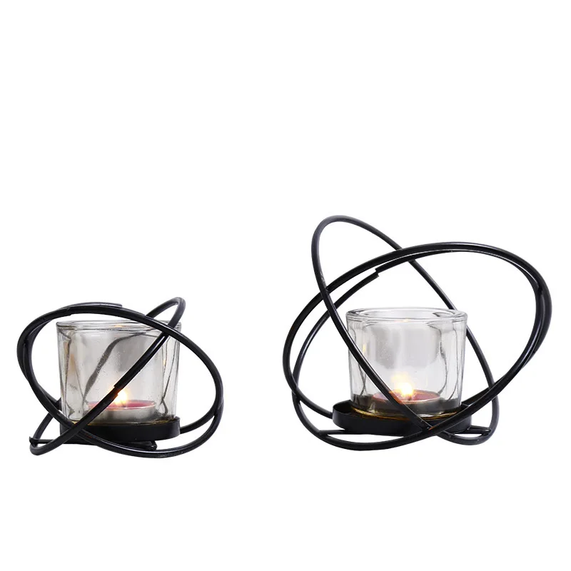 

Nordic INS Metal Light Luxury Candle Holder Table Romantic Candlelight Decoration Wrought Iron Globe Candlestick Ornaments Gifts