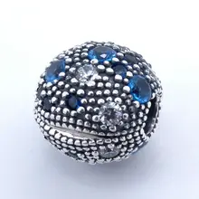 Космические звезды Подвески-талисманы 925 пробы серебро мульти-Цветной Кристалл стопор шарики для изготовления ювелирных изделий Подходит браслет