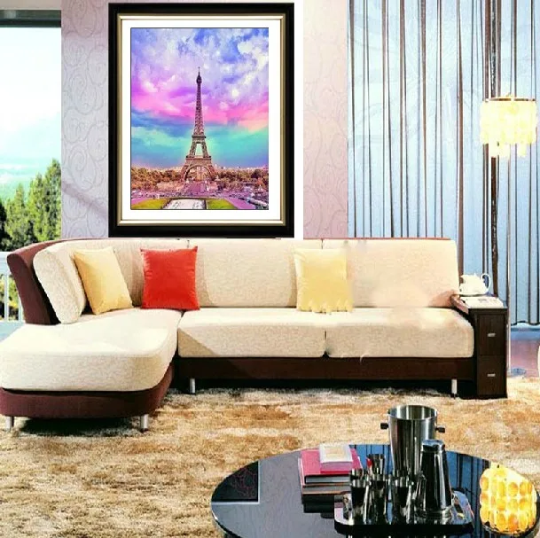 

Needlework,DMC Cross stitch,14CT Unprinted Bricolage for Embroidery kits Eiffel Tower scenery Cross-Stitching,DIY Handmade decor