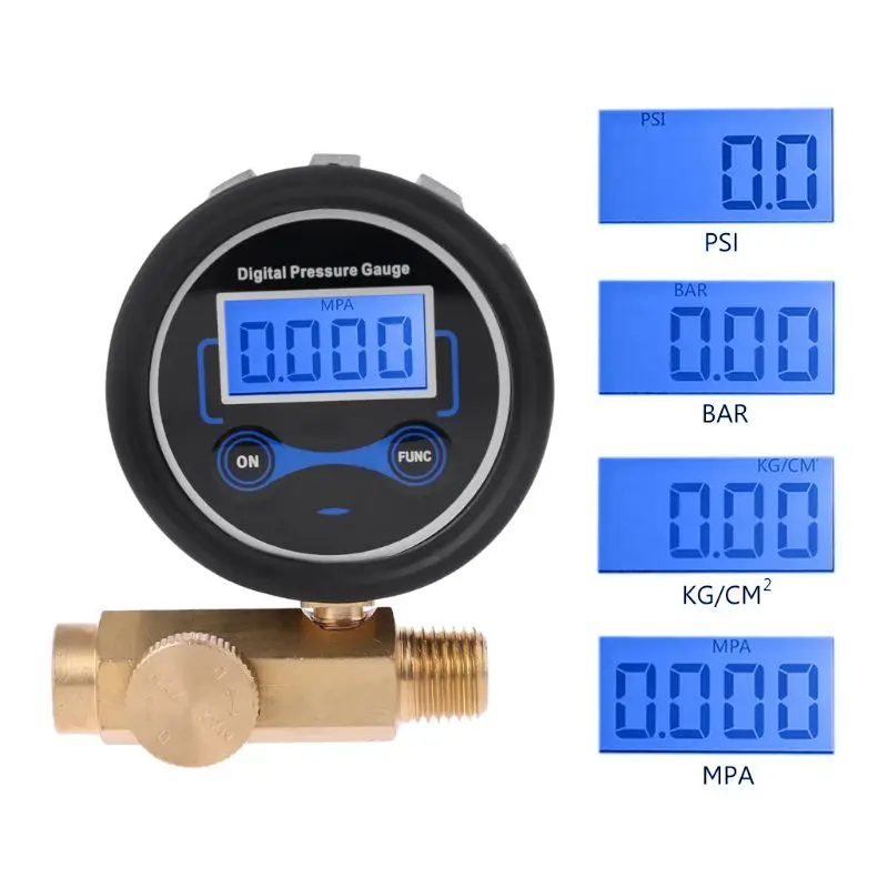 1/4" Digital Air Compressor 200PSI Pressure Regulator Gauge Control Valve Tool