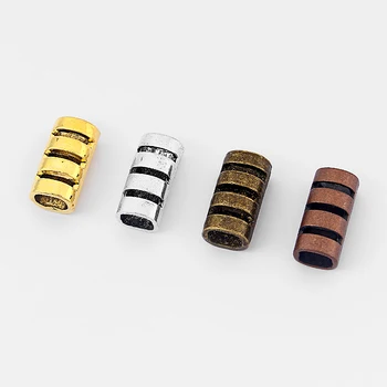 

10pcs Fashion Bar Tube Jewelry Four Color Open Spacer For 10*6mm Licorice Leather Cord Bracelet Necklace Accessories Findings