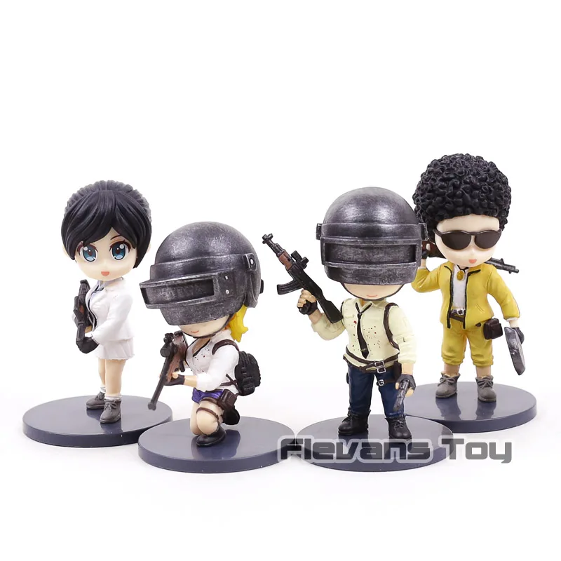 

PUBG Playerunknown's BattleGrounds Q Version PVC Figures Collectible Model Toys Nendoroid Dolls 4pcs/set