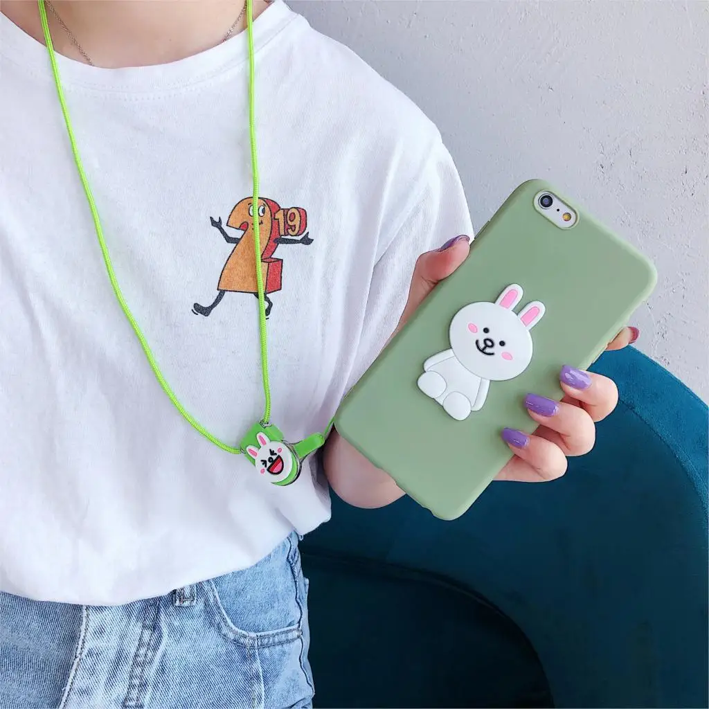 

Bunny Bear Bute Case for Xiaomi Redmi Note 7 6 5 Pro Redmi 7 7A 6 PRO A2 LTIE Mi 9 8 Pocophone F1 Cute Strap Covers