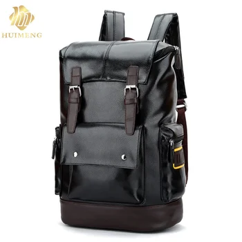 

2017 Men Laptop bags Mochila Backpack 15.6 Inch high quality leather men backpack shoulder bag Schoolbag computer Travel bag
