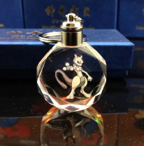 

Anime Pokemon Mewtwo Pocket Monster LED light Keychain Keyring Pendant Toy Gift