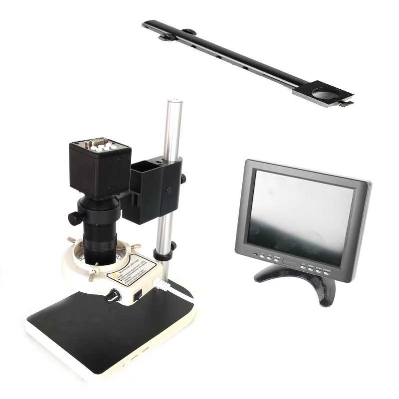 

VGA output Video digital Microscope Camera +8X-130X C-Mount Lens Zoom +8 inch LCD monitor screen for SMD PCB phone repair