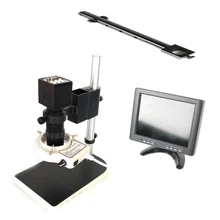 VGA output Video digital Microscope Camera +8X-130X C-Mount Lens Zoom +8 inch LCD monitor screen for SMD PCB phone repair 13mp hdmi vga outputs industry microscope camera 8x 100x magnification adjustable zoom c mount lens glass