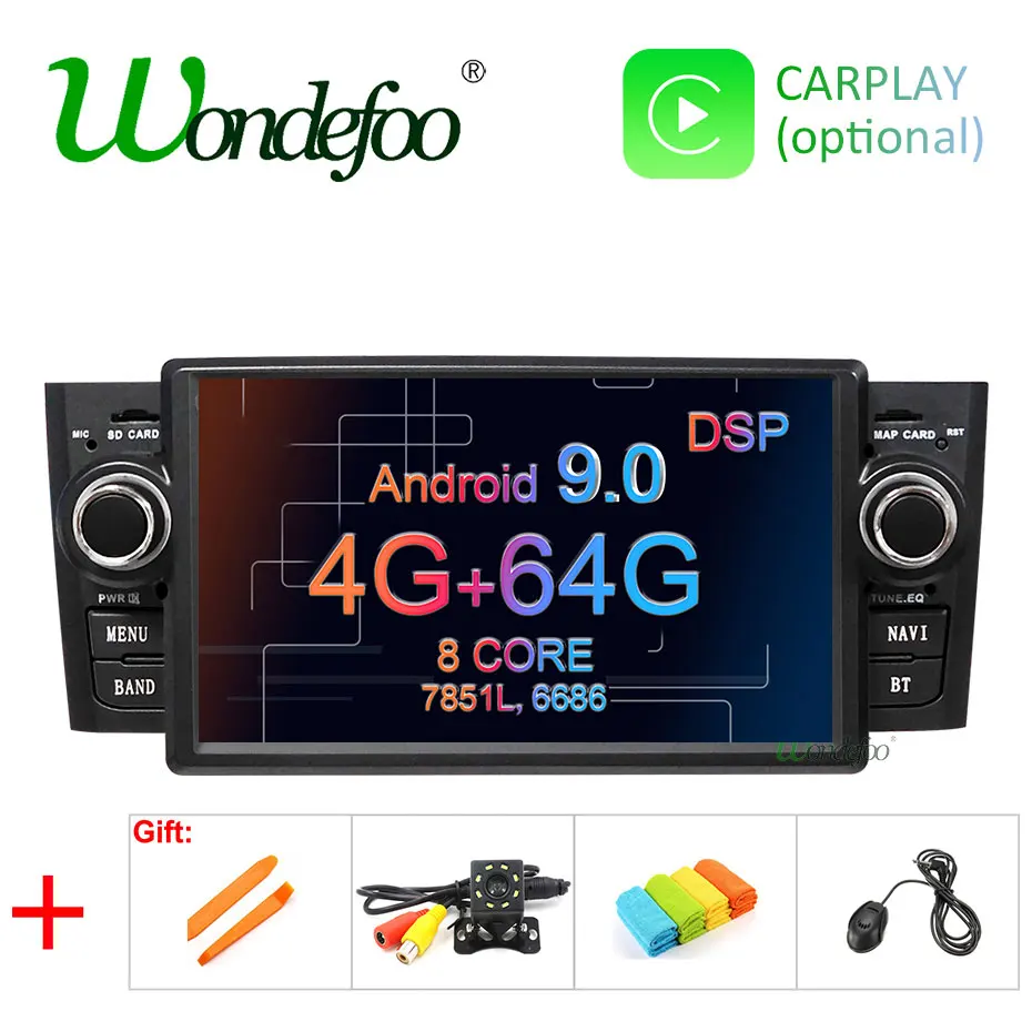 4G 64G DSP Android 9,0 автомобильный dvd-плеер для Fiat Grande Punto Linea 2007-2012 gps навигация Мультимедиа Радио экран