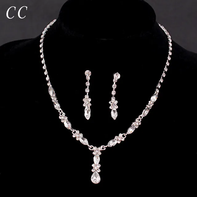 2017 Long Simple Style Top Cz Crystal Necklace Earring Sets For 2017 Long Simple Style Top Cz Crystal Necklace Earring Sets For Women Party Wedding Fashion