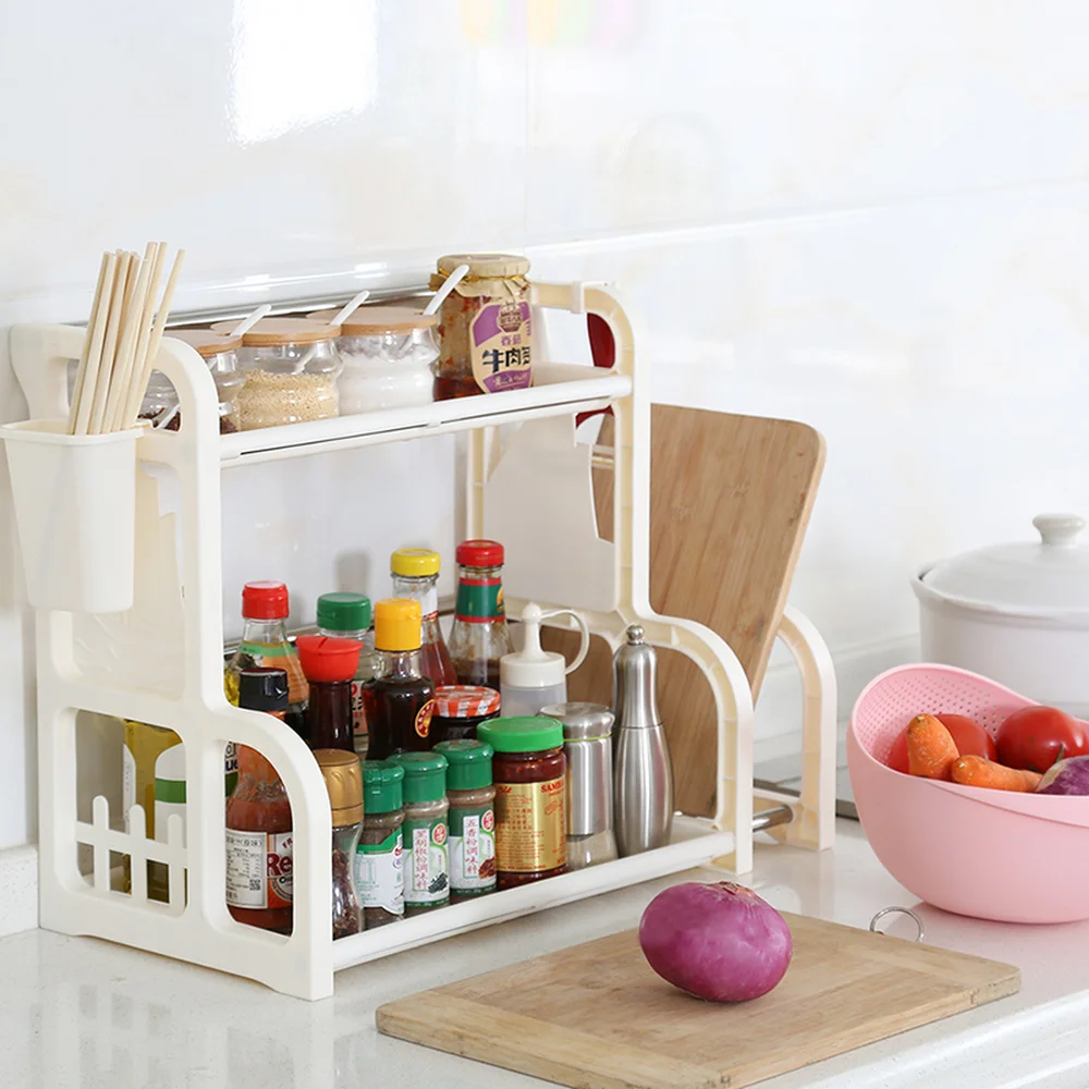  Kitchen storage rack home spice rack cruet storage rack plastic wx8021122 - 32909734475