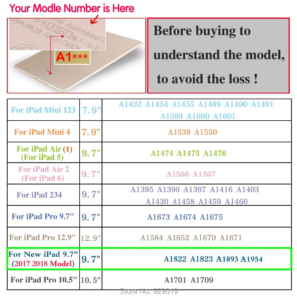 Чехол для нового iPad 9,7 дюйма модель выпуска A1822 A1823 A1893 A1954 жесткий смарт-чехол из искусственной кожи с логотипом