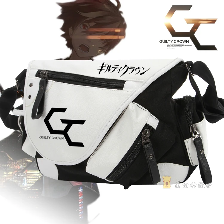 

High capacity Preppy Style College Messenger Bag Unisex GUILTY CROWN Men Women Shoulder Bag Canvas Travel Handbags Satchels