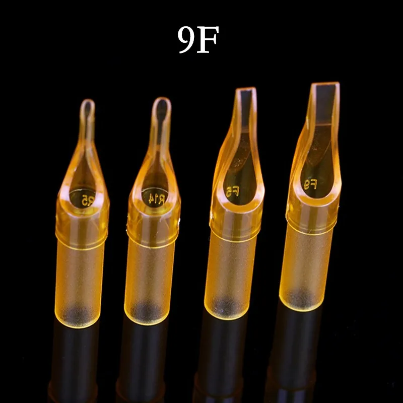 Одноразовые стерильные для тату наконечники 9F Gold Shark 50 шт. поставка сопла