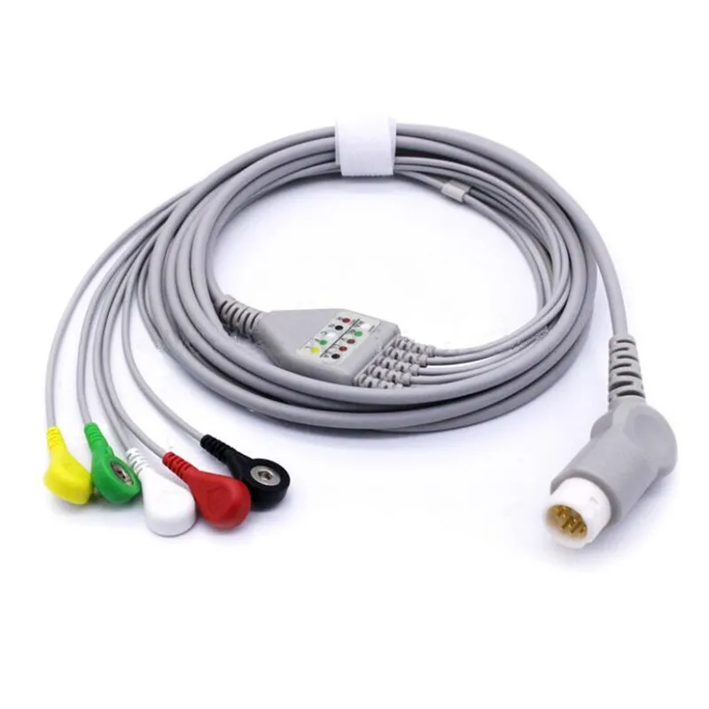 Совместим с Philips/HP 12Pin MP20/30/VM6 монитор пациента ECG кабель один кусок 5 проводов Leadwires
