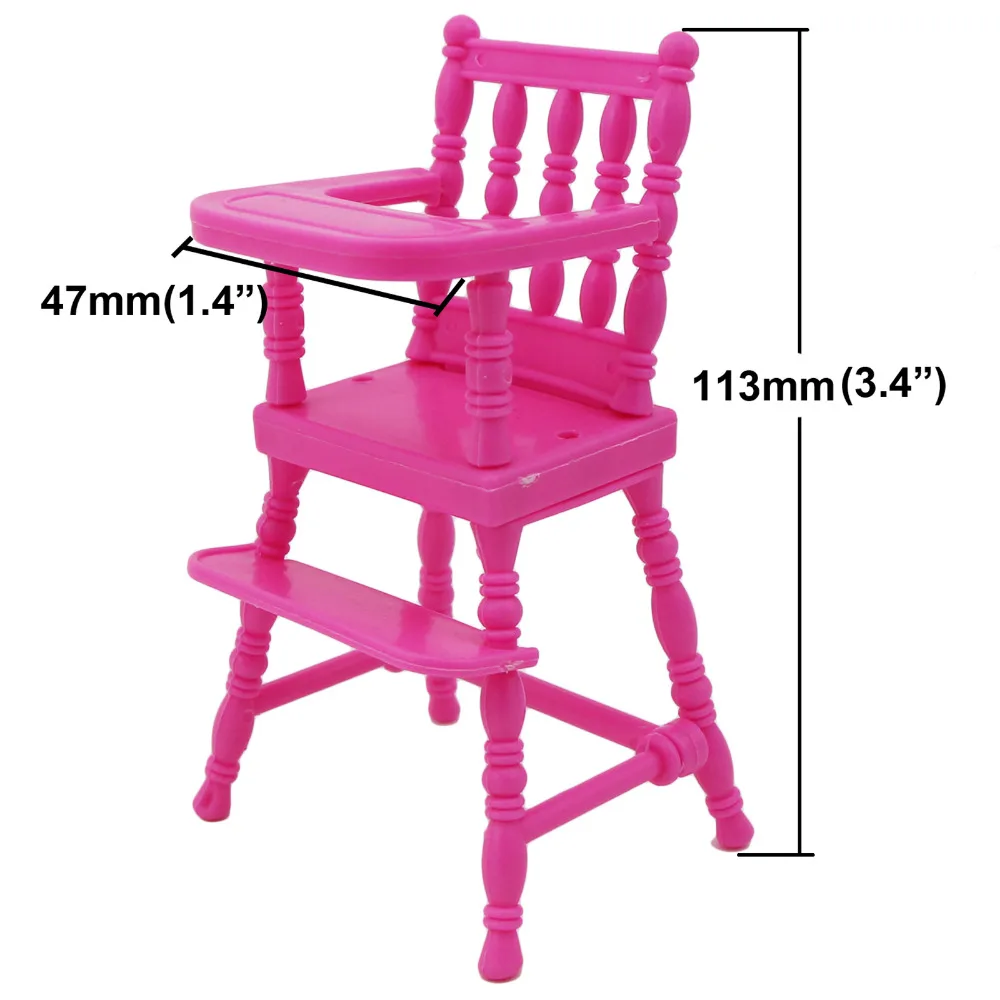 2 комплекта = 1х розовая детская коляска в сборе+ 1х симпатичная мебель обеденный стульчик аксессуары для куклы Барби сестричка Келли DIY игрушка