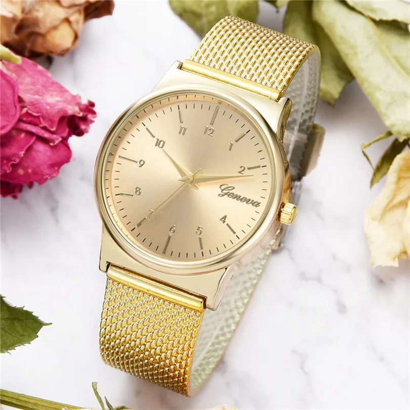Temperament Fashion Mesh Belt Ladies and Men's Gift Quartz Watch Women Watches Stainless Steel Bands #4a2 (3)