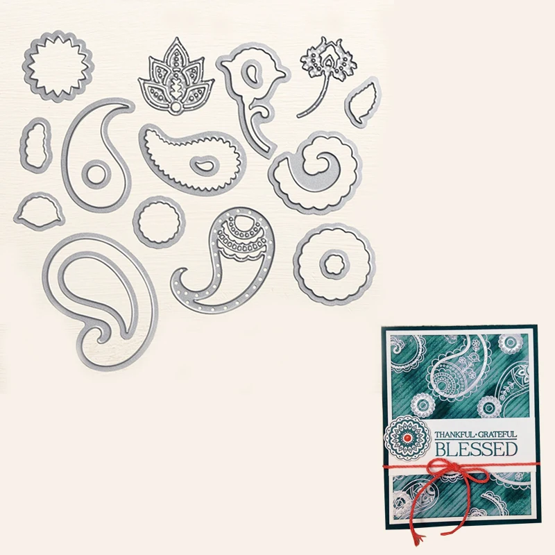 

19PCS Paisley Metal Cutting Dies Stamp Stencil for DIY Scrapbooking Photo Album Embossing Decorative Craft Die