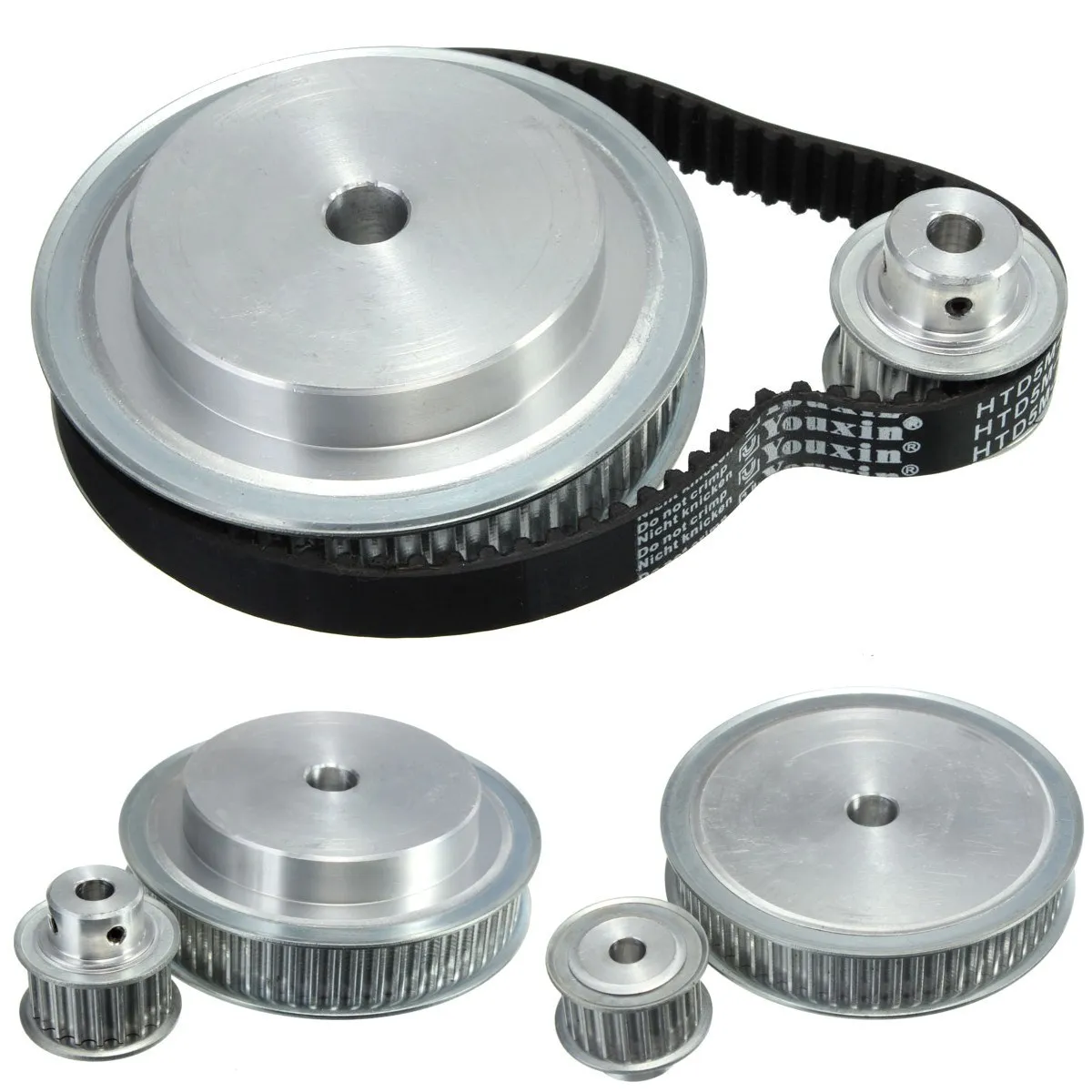 

1Set 5M Timing Pulleys Bore 12 and 8mm + Rubber Belts Set for CNC Engraving Machine Reducer Ratio 3:1