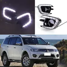 High Quality White DRL Daytime Running Light lamp For Mitsubishi Pajero Sport 2013 2014 2015