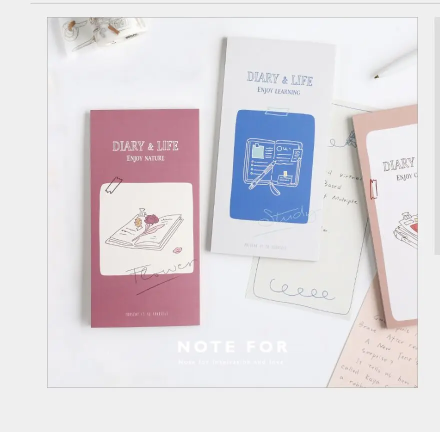 

Vintage Note For diary life handbook weekly plan list schedule Memo Pad Sticky Note mini planner Message vocabulary notebook