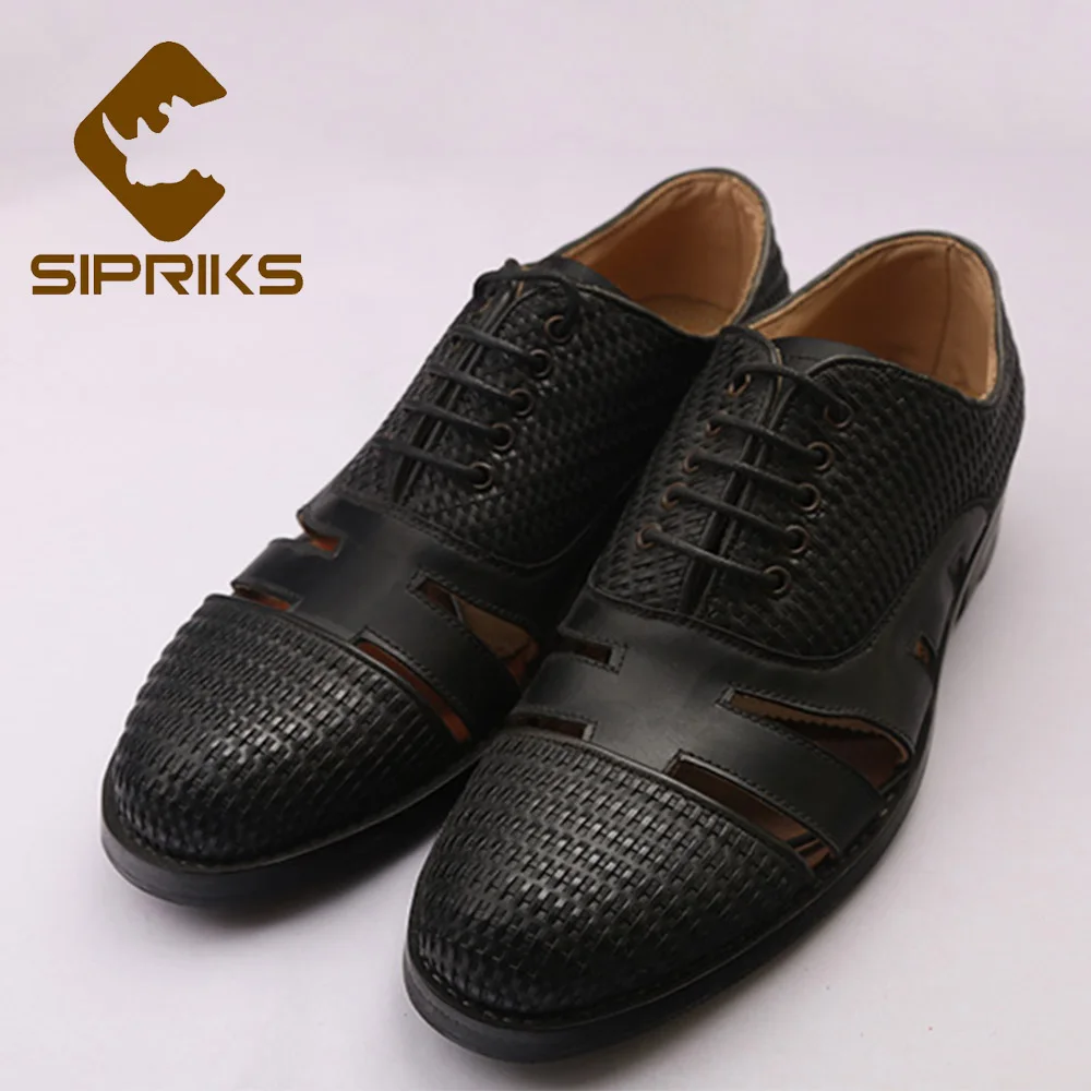 

Sipriks Mens Goodyear Welted Sandals Round Toe Hollow Oxfords Breathable And Cool Boss Business Dress Office Work Shoes 45 46 47