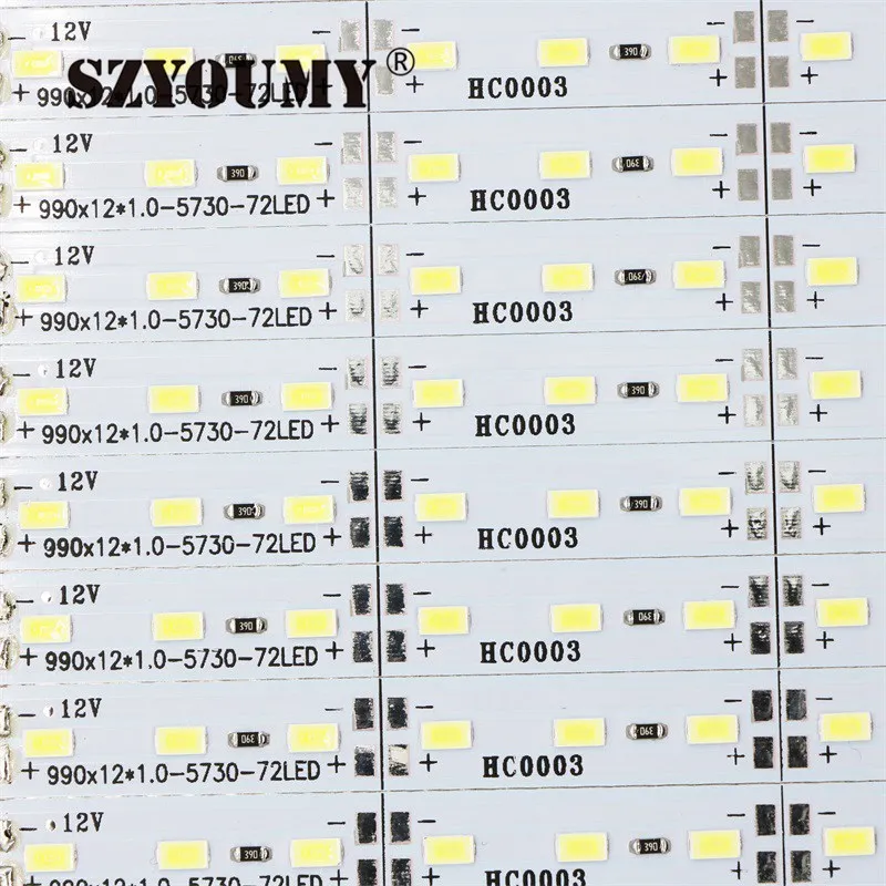 SZYOUMY 200 шт. 100 см жесткая полоса 5630 Светодиодный свет бар не водонепроницаемый 72 светодиодный s/M светодиодный DC 12 В 5630 Светодиодный трубки Жесткая светодиодная лента