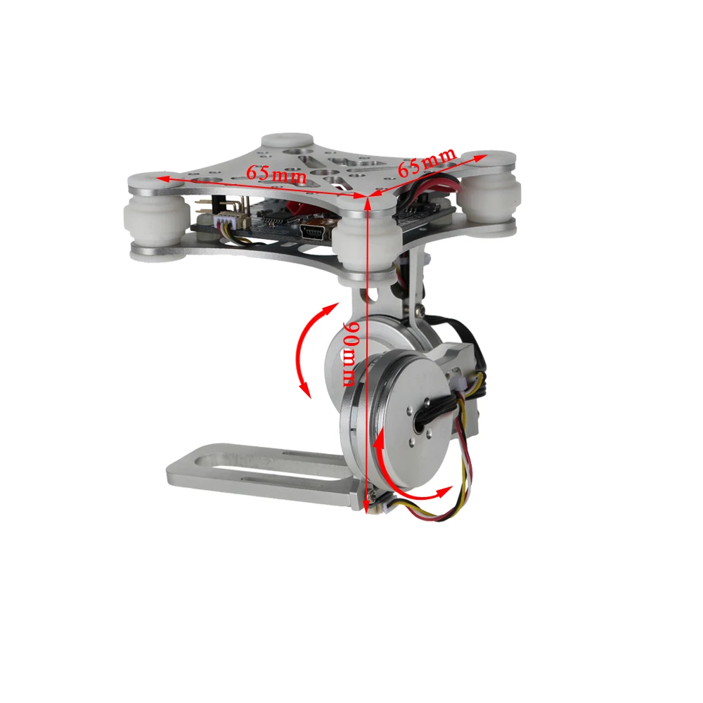 OCDAY 2 Axis Brushless Gimbal PTZ Control Panel For Gopro3 4 DJI Phantom 1 2 3 SJ4000 SJ5000 Aerial Photography