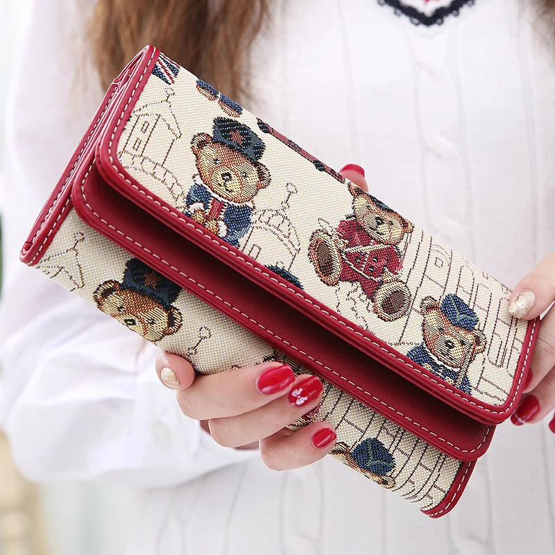 

19x10CM Women Long Wallet 2017 New Female Days Double Cover Multi-function ClaLadyhell Clutch Bag Female A4615