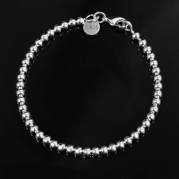 YHAMNI, классический браслет для влюбленных,, 925, серебряный браслет для мужчин и женщин, 925 серебро, модное ювелирное изделие с S925 штампом, браслет с шармом YB028