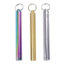 Латунь/титановый сплав Высокоточный держатель зубочистки Портативный Открытый водонепроницаемый бак для таблеток EDC первой помощи выживания хранения bott