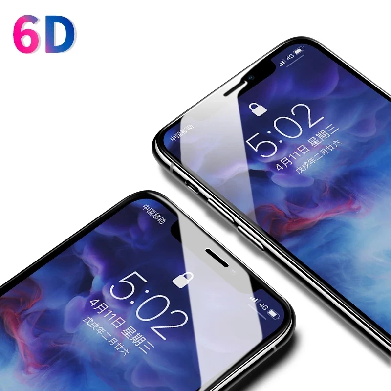 6D полное покрытие из закаленного стекла для iPhone X XS Max полный изогнутый край протектор экрана закаленное стекло для iPhone X XS Max стеклянная пленка