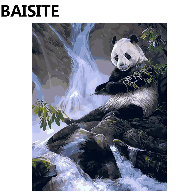 

BAISITE Framed Picture DIY Oil Painting By Numbers Of Animal Painting&Calligraphy Modern Picture Home Decor E687 40x50cm