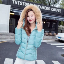 New Winter Women’s Jacket Fashion Fur Collar Coat Slim Wild Short Wadded Jacket Female Parkas Casual Cotton Jacket Coat C1118