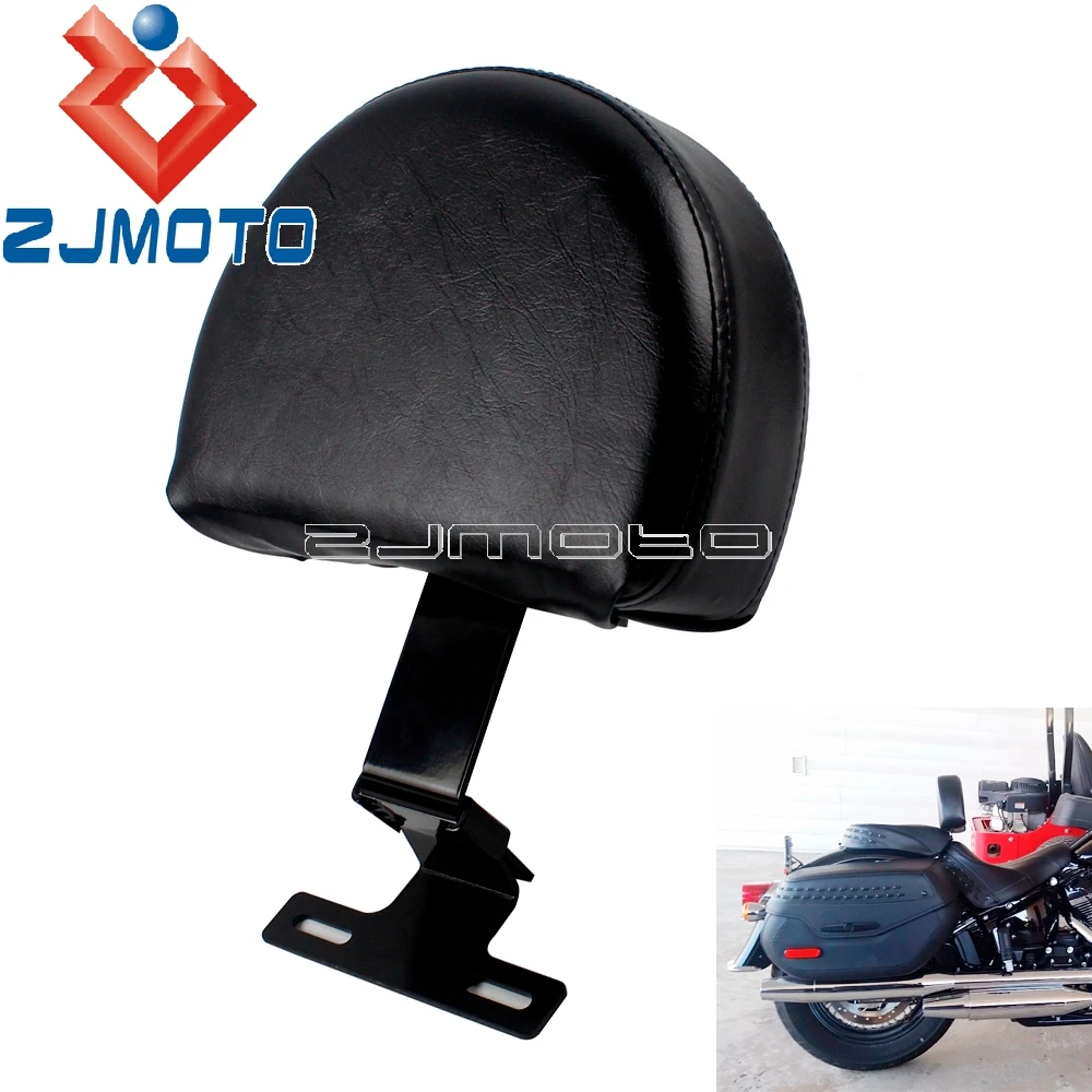 Motorcycle Black EZ ON/OFF Driver Backrest Pad Plug in Driver Backrest