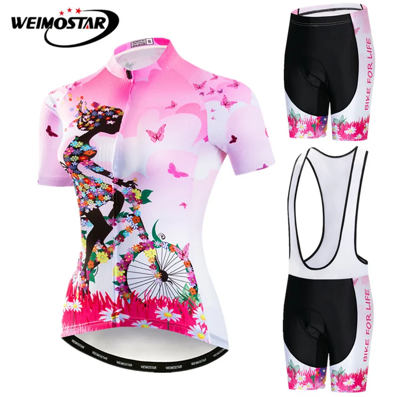

Weimostar Cycling Jersey Set 2018 pro team Summer Mountain Bicycle Clothing Women Quick Dry mtb Bike Clothing Sport Cycling Wear