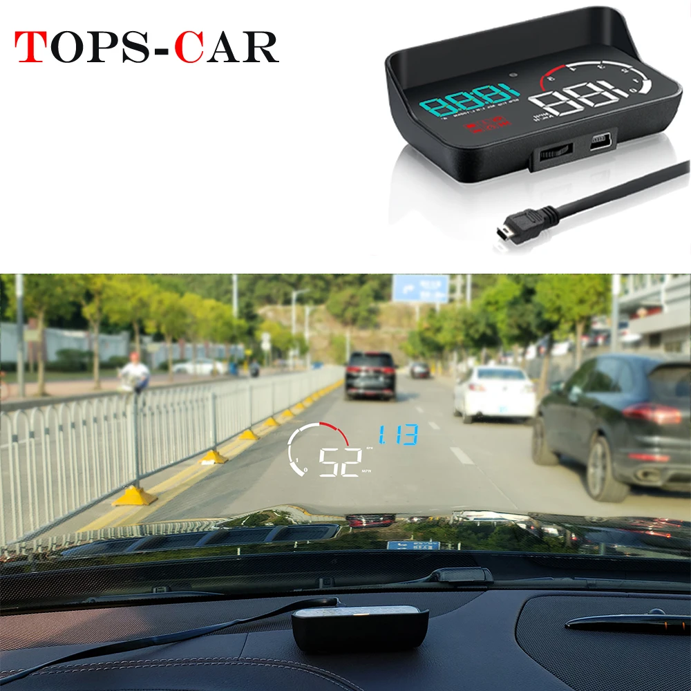 Проектор лобового стекла GEYIREN OBD2 HUD датчик температуры воды превышения скорости