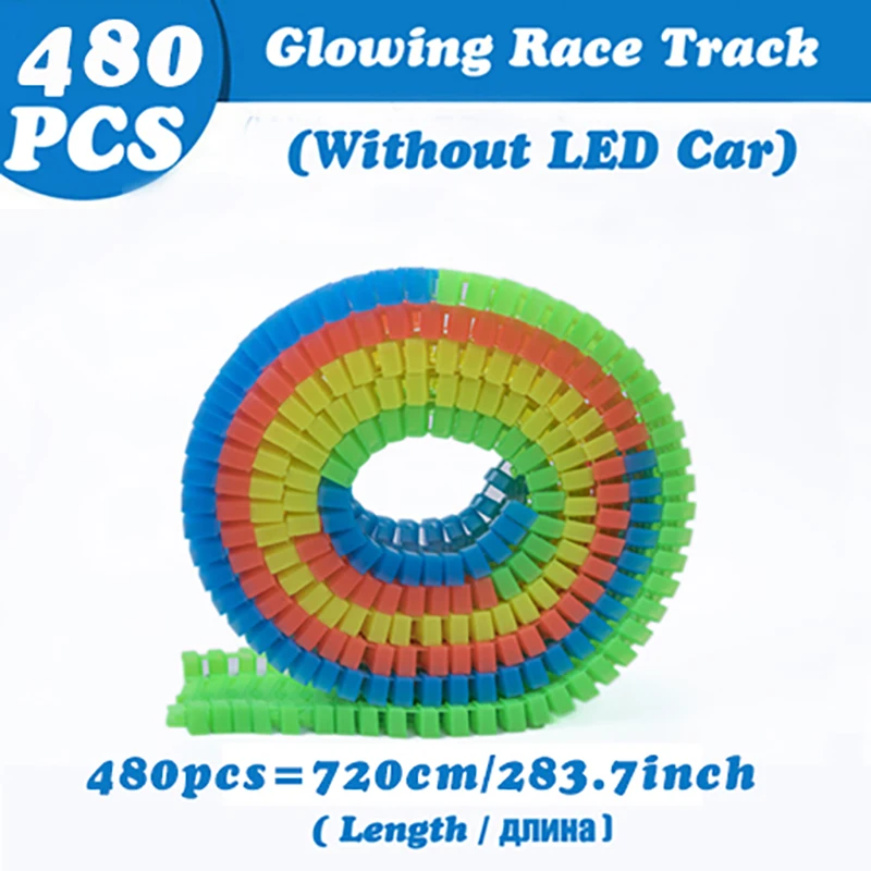 Magical Glowing Race Track Arch Bridge Turntable DIY Racing Tracks Assembly Educational Toys Car Toy Glow Racing Track Set Gift