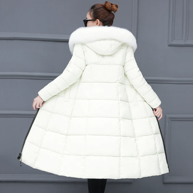 À Vestes Mince Chaud camel rouge 2018 Vers Bas Parkas Grand Le Yp1162 blanc Fourrure Femmes Col Long Épaissir Noir De D'hiver Femelle Capuchon Manteaux Yf7vgby6
