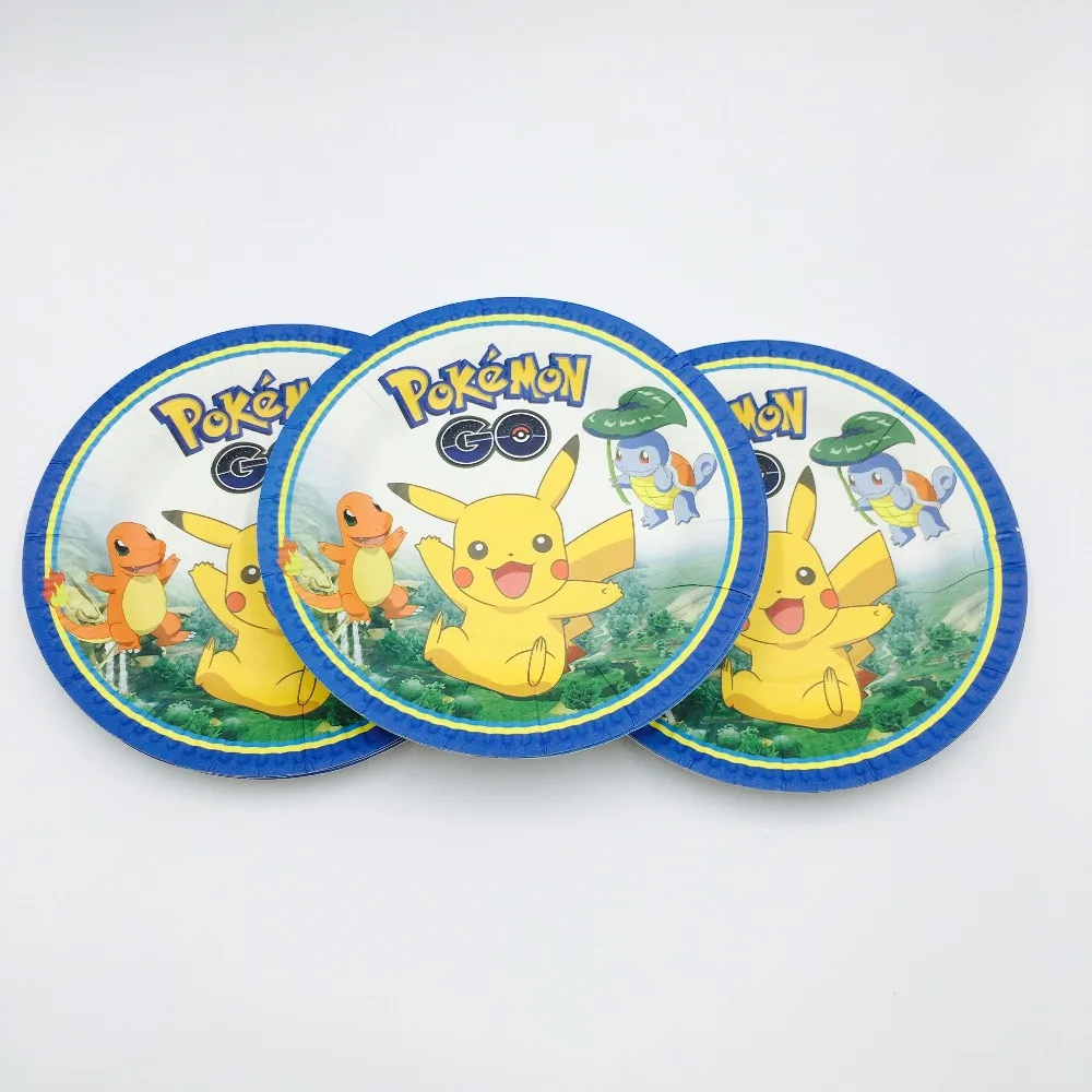 60 Pieces Lot Pokemon Go Plats Enfants Fete D Anniversaire Faveurs Joyeux Anniversaire Pokemon Fete Ensemble Pikachu Serviettes Tasses Personnes Utiliser Aliexpress