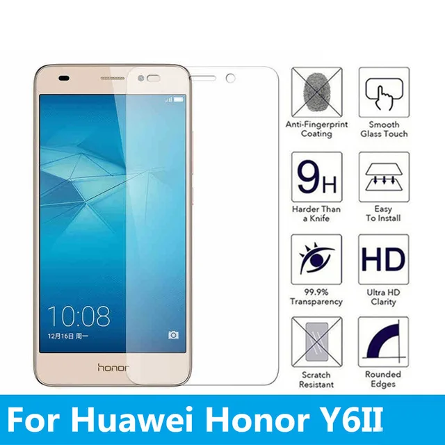 Закаленное стекло 2.5D для Huawei Honor Y6II Высококачественная защитная пленка