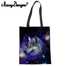 NOISYDESIGNS Многоразовые Холщовой Сумки 3D звёздное небо животные печатных для мужчин мальчиков эко складной чехол унисекс Recycle хранения