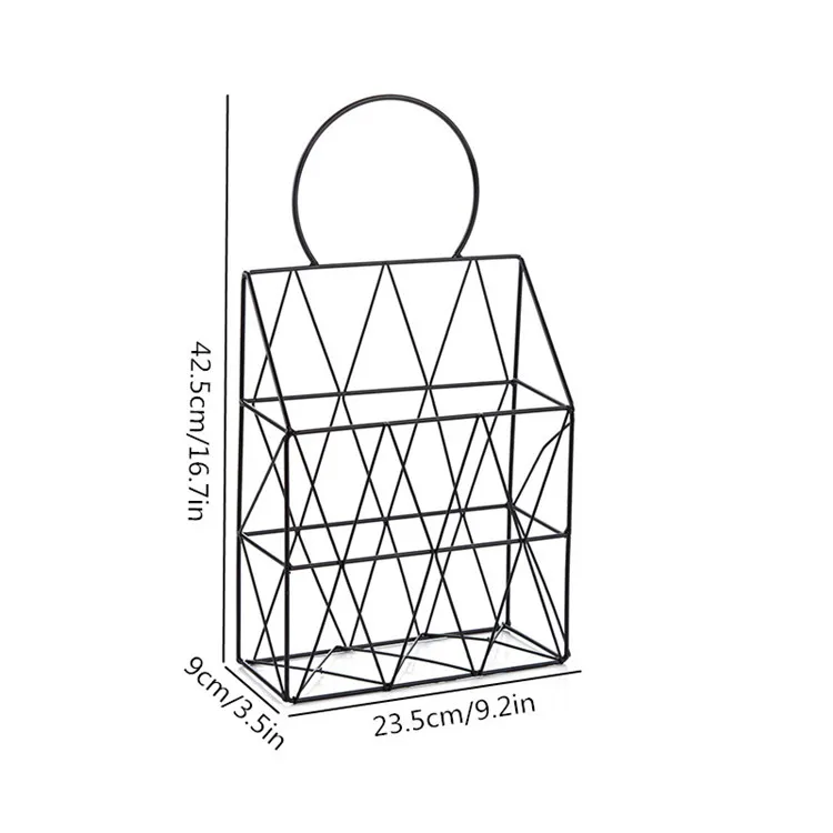 Металлическая корзина для хранения, болт, вставка, подвесной стеллаж для хранения, железный стол, журнал, газета, журналы, органайзер, украшение дома, держатель