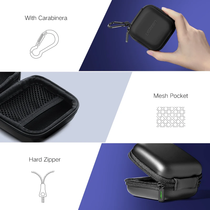  Ugreen Earphone Case Hard Headphone Bag For Airpods Earpods Sennheiser Ear Pads Wireless Bluetooth  - 32812293947