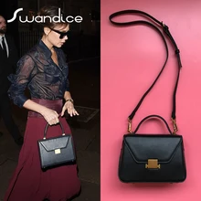 Натуральная кожа, Геометрическая трапециевидная Пряжка, сумки с клапаном, маленькая сумка-мессенджер через плечо, женские сумки на плечо с замком