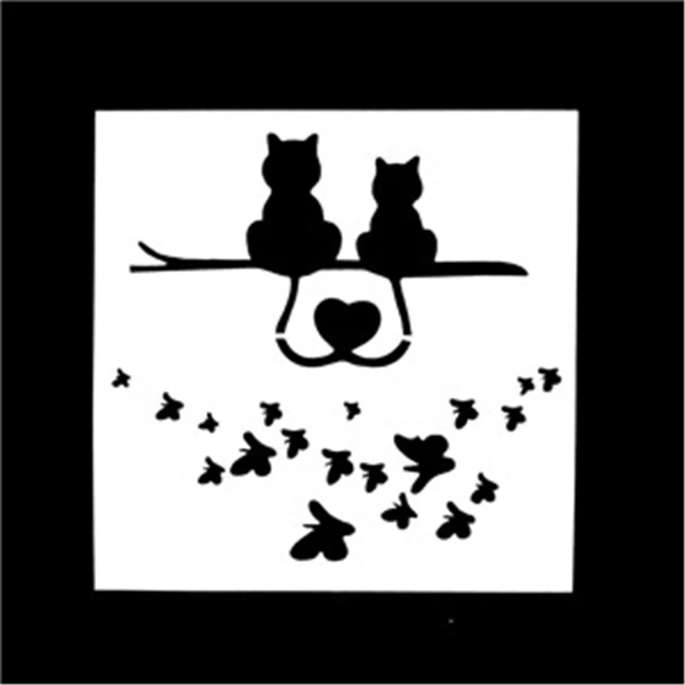 

1PC Cat Shape Reusable Stencil Airbrush Painting Art DIY Home Decor Scrapbooking Album Craft