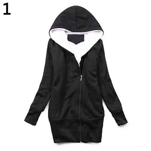 font b Women b font Thick Casual Winter Long Hoodie Coat font b Jacket b