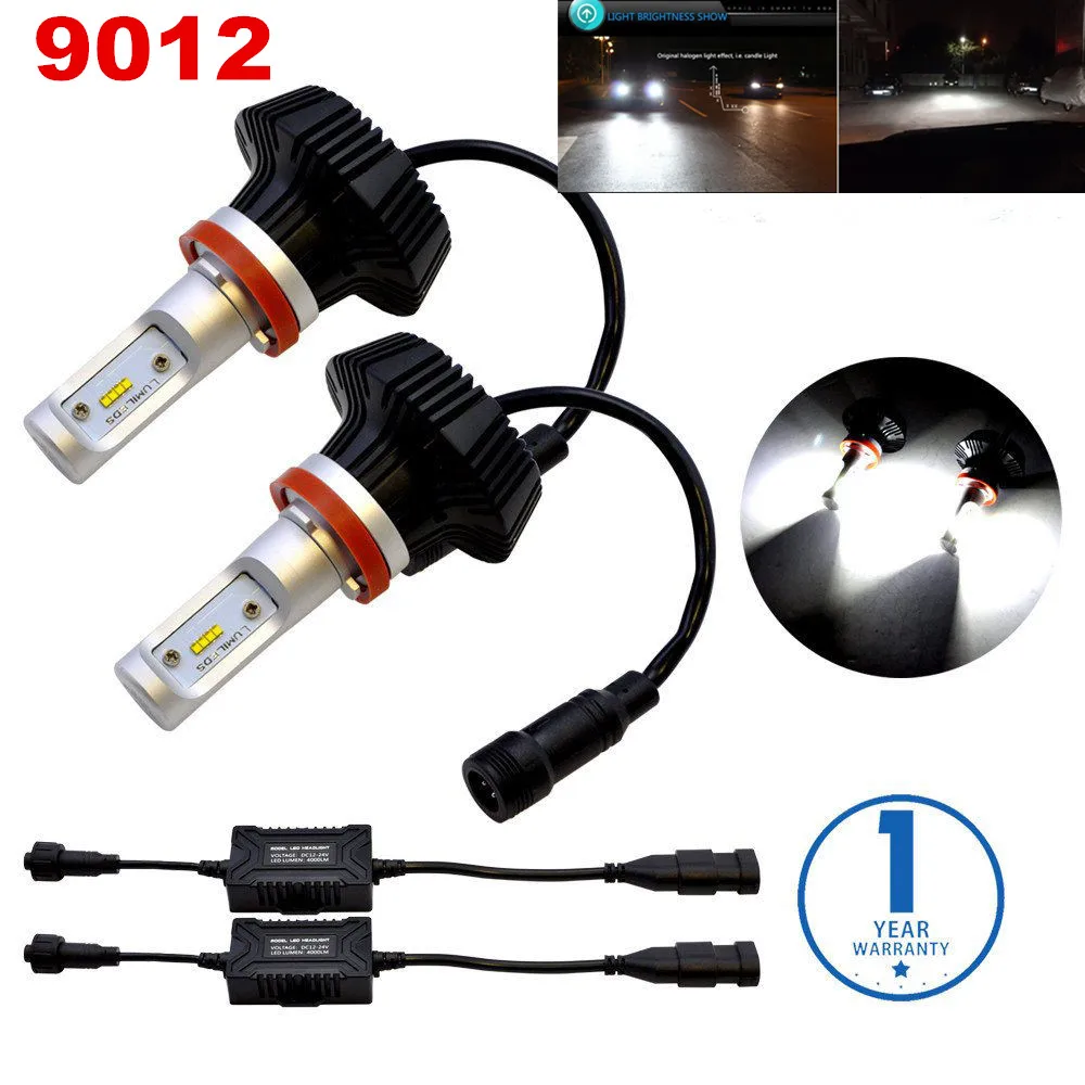 Pair G7 LED Headlight Conversion Kit 9012 HIR2 8000Lm Replacement Bulb