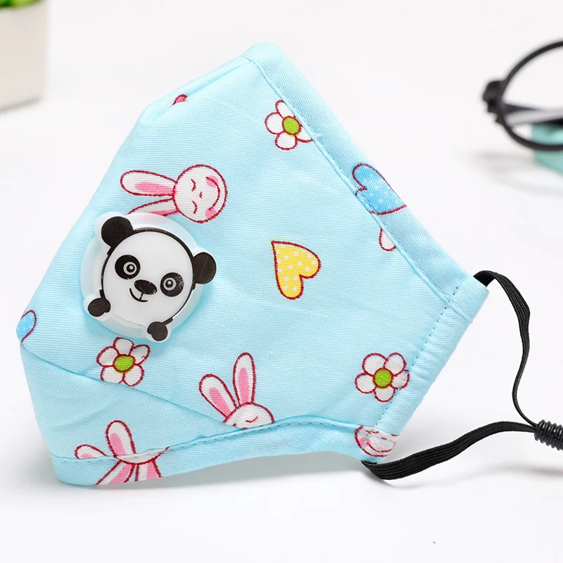 10pc Cartoon 3-10year old Kids mask PM2.5 Anti Haze Breath valve anti-dust Cotton mouth mask Activated carbon filter respirator