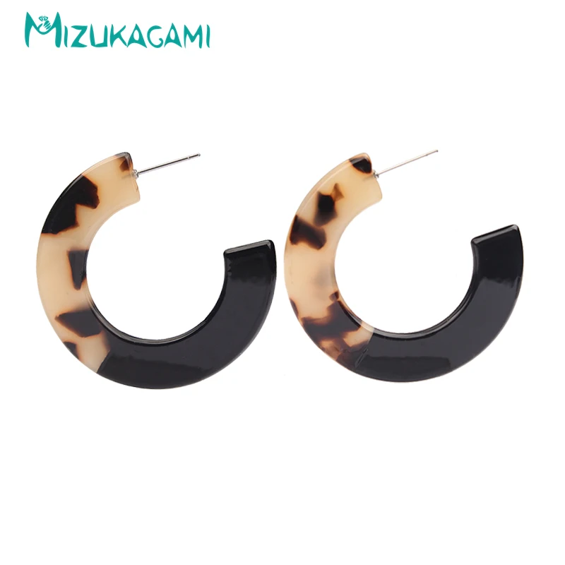 

2018 Top Fashion Sale Brinco Brincos Tortoiseshell Round Circle Stud Earrings Resin Material For Women Elegant Design Jewelry