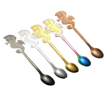 5 шт Морской конек длинная ручка Ложка Столовые приборы кофейные питьевые Инструменты кухонный гаджет посуда De Cozinha Criativos Sendok Garpu набор